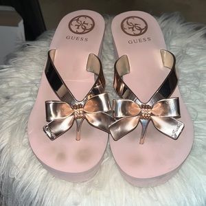 Pink Guess Wedge Sandals
